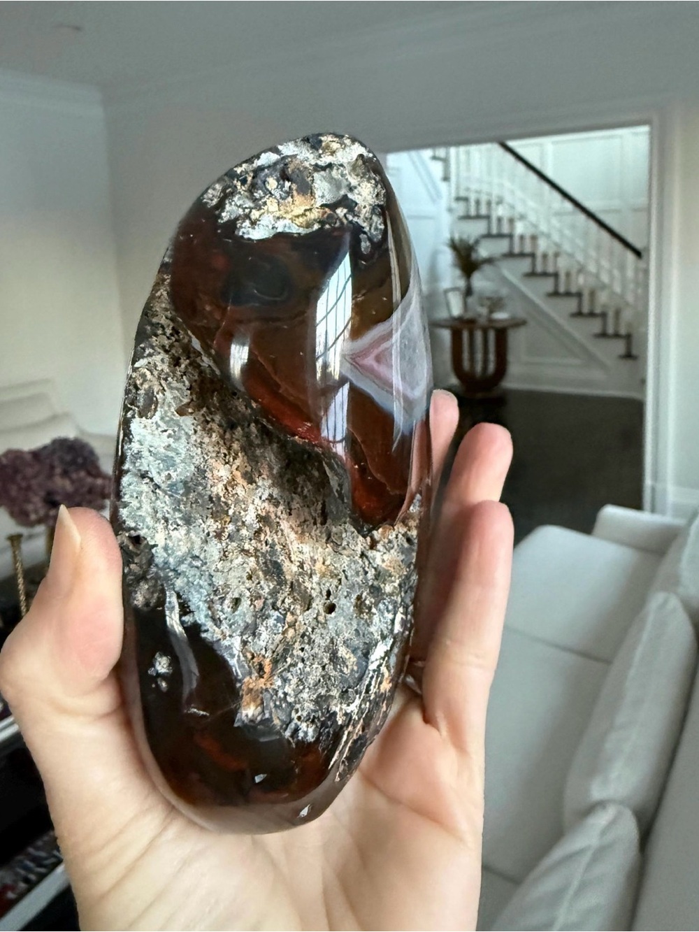 Unique Polished Agate and Crystal Specimen - Picture 2 of 8